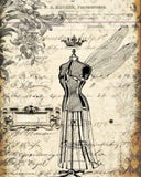 Roycycled Decoupage Paper - Grungy Dressform