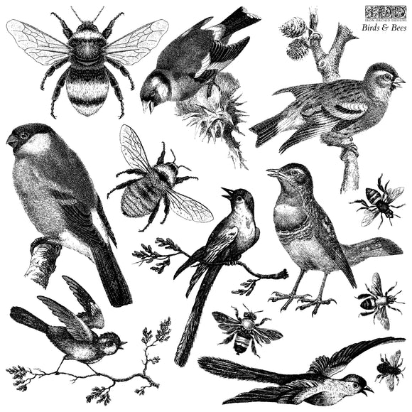 Iron Orchid Design Stamps - Birds and Bees 12x12