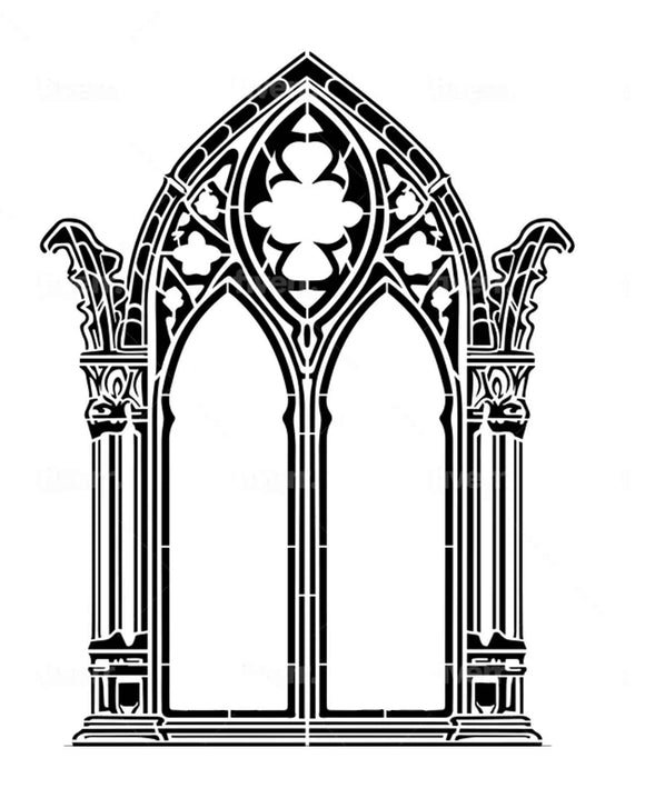 Roycycled Treasures Stencil - Gothic Window