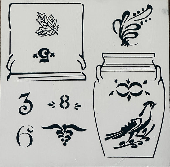 Roycycled Treasures Stencil - Crockery