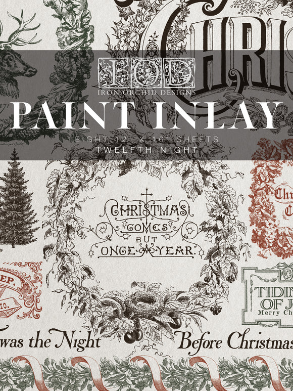 Iron Orchid Design Paint Inlay - !2th Night 12x16 Pad