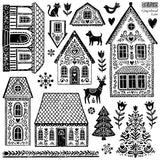 Iron Orchid Design Stamps - Gingerbread Lane 12x12