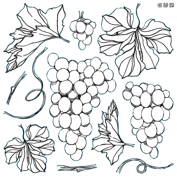Iron Orchid Design Stamps - RETIRED Grapes 12x12
