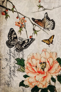 Roycycled Decoupage Paper - Butterfly Floral